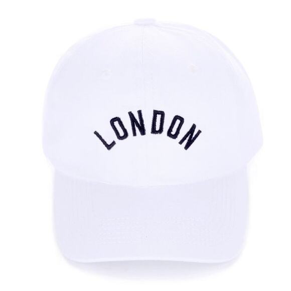 LONDON Embroidered White Adjustable Baseball Cap NEW Gift Hat Vacation - Picture 1 of 7